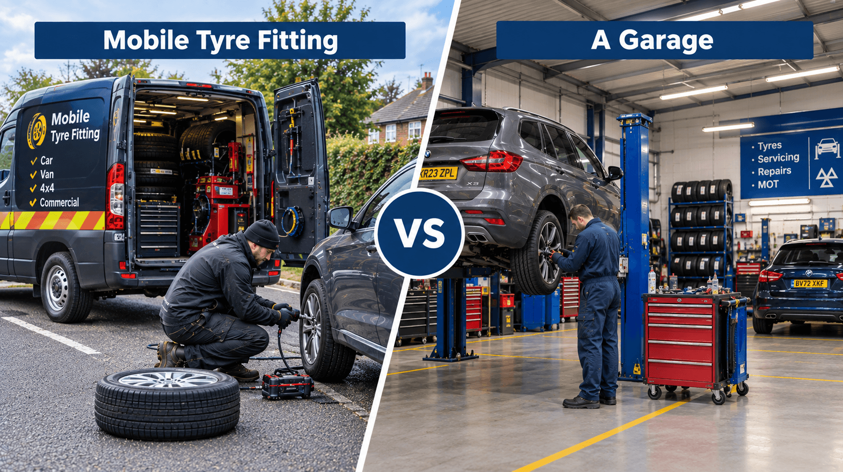 Mobile Tyre Fitting vs a Garage
