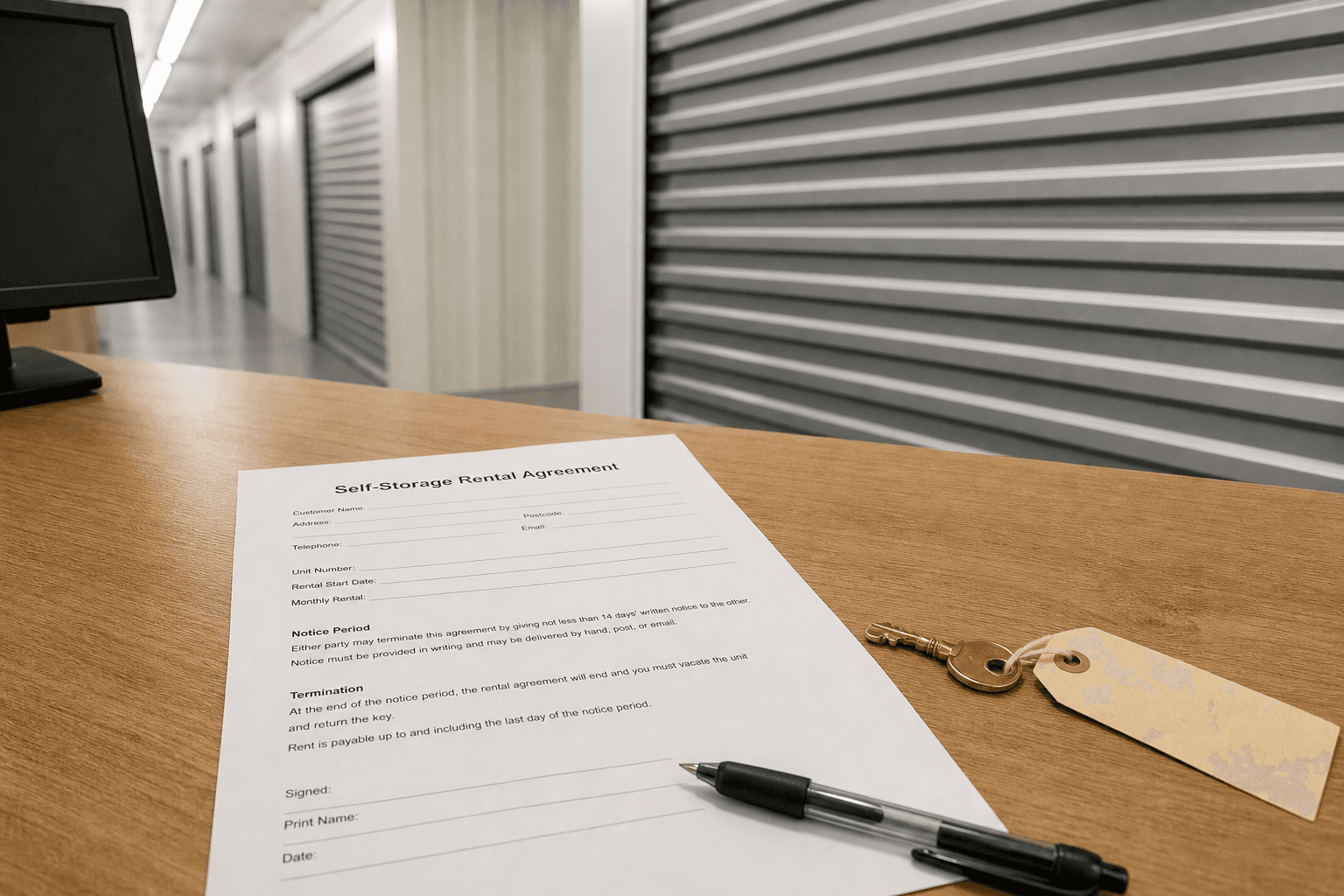 Illustration for Self Storage Contracts and Notice Periods